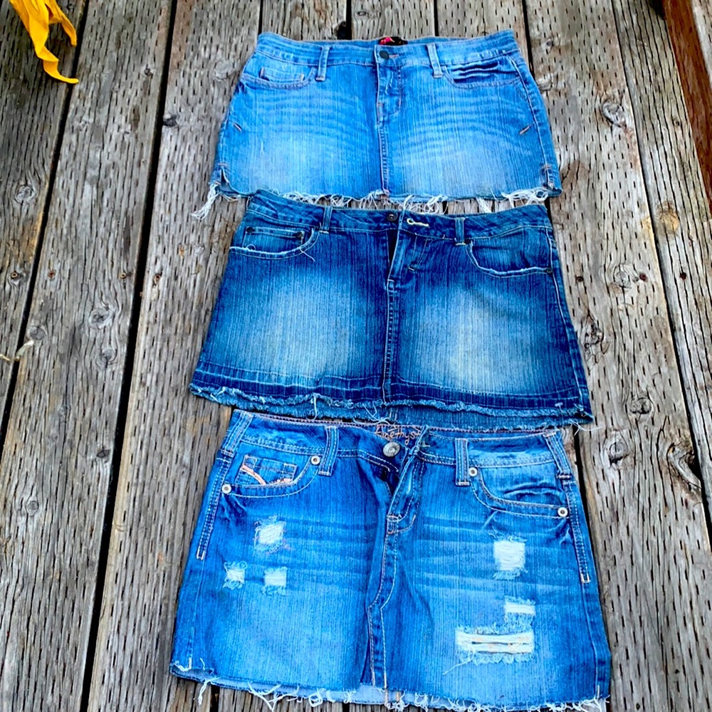 3 jean skirts